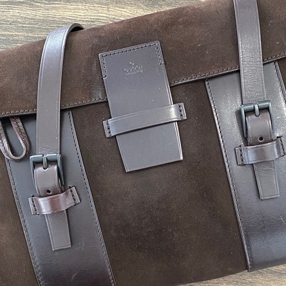 GUCCI brown suede shoulder bag double straps EXC COND - Picture 11 of 14